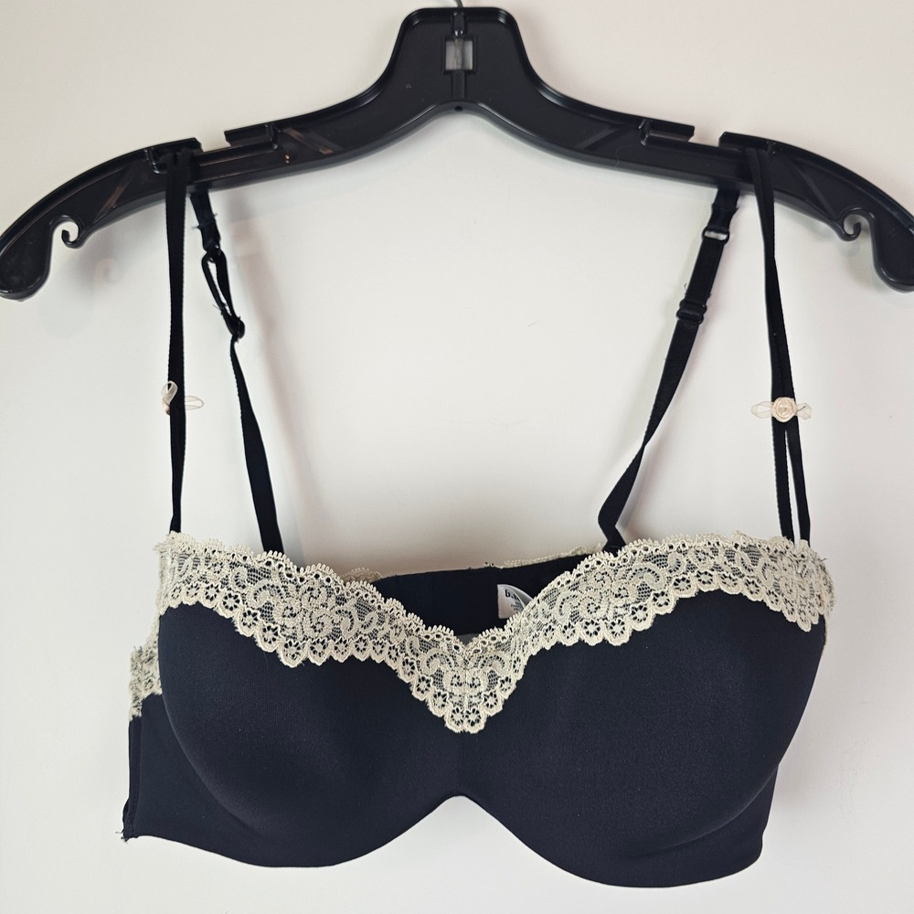 b.tempt'd by Wacoal Ciao Bella Balconette Bra Black Ivory Lace 36B 953119